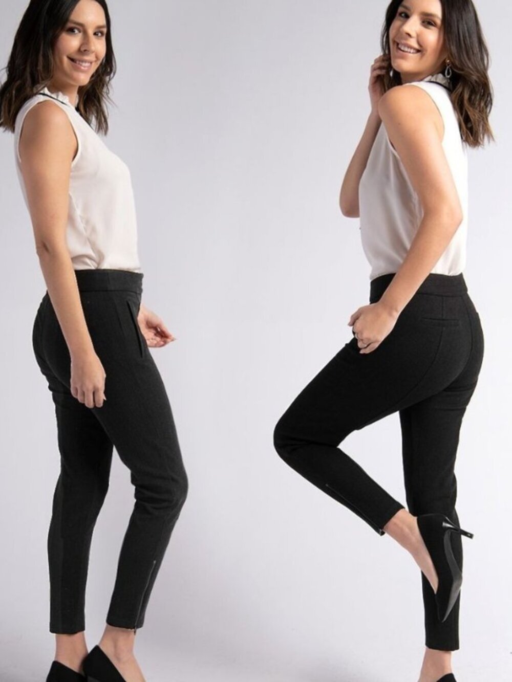 New Betabrand Black Skinny Cigarette Dress Pant Yoga Pants Small Long Tall